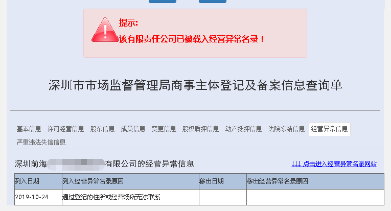 經營異常名錄